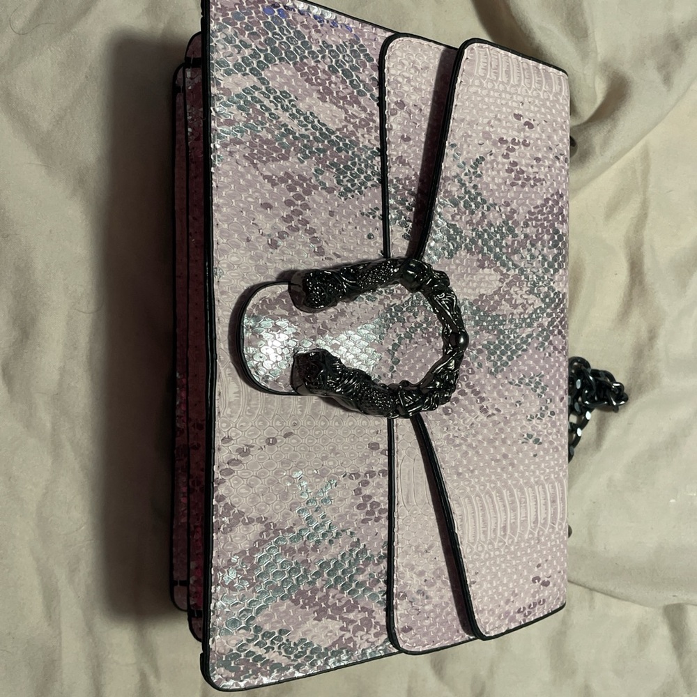 Pink Snake Print Women's Bag